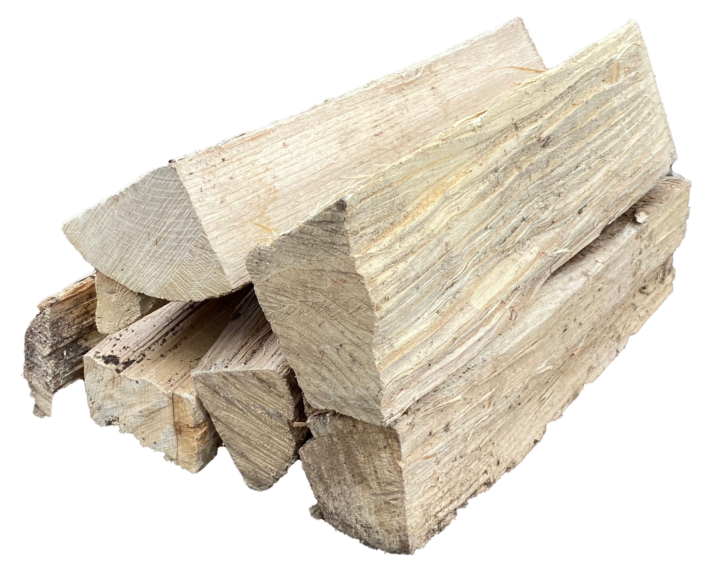 Birch firewood with light-colored bark